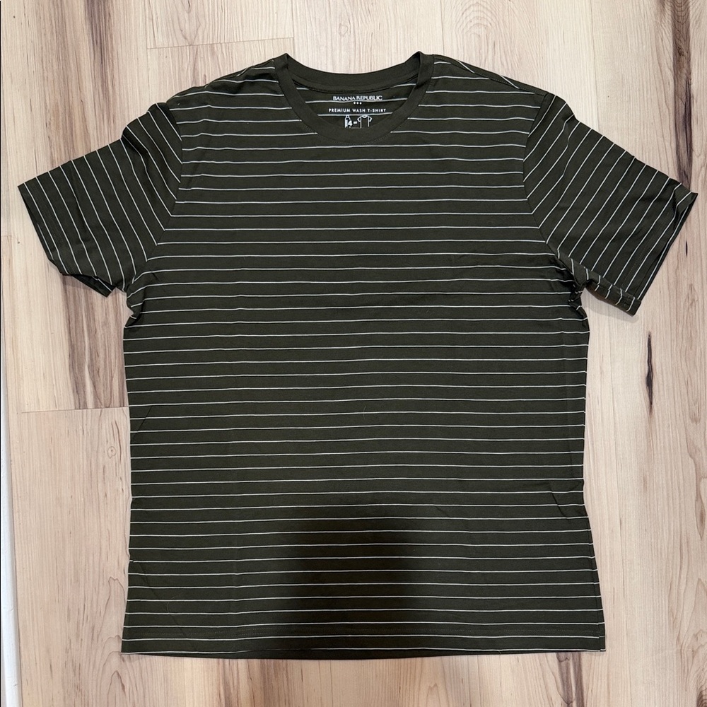 Banana Republic Olive Striped Tee